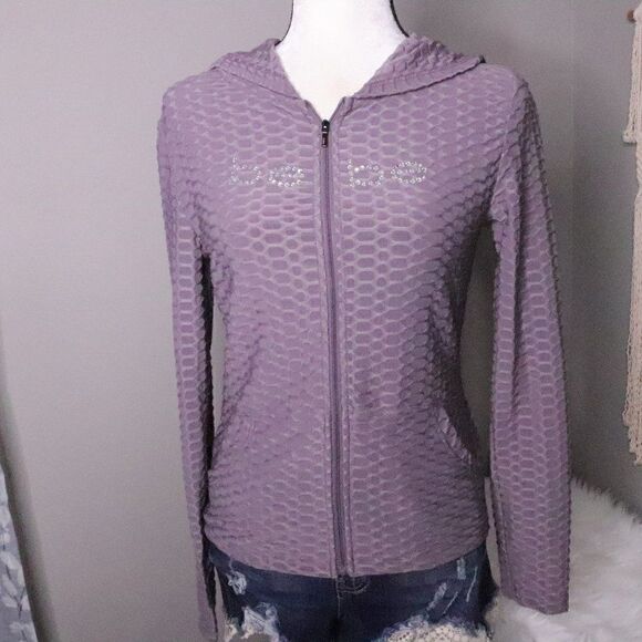 Bebe | Textured Long Sleeve Zip Up‎ - Picture 3 of 7